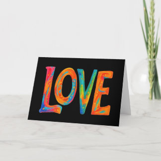 Carte vierge de mots d'amour colorés