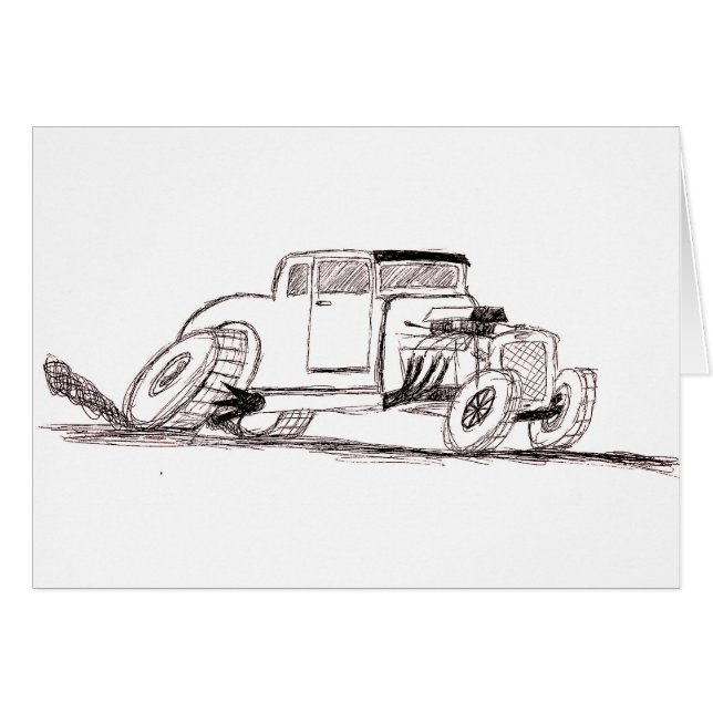 Carte vierge de note de hot rod (Devant Horizontal)