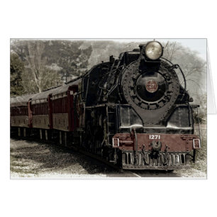 Carte vierge de train locomotif antique