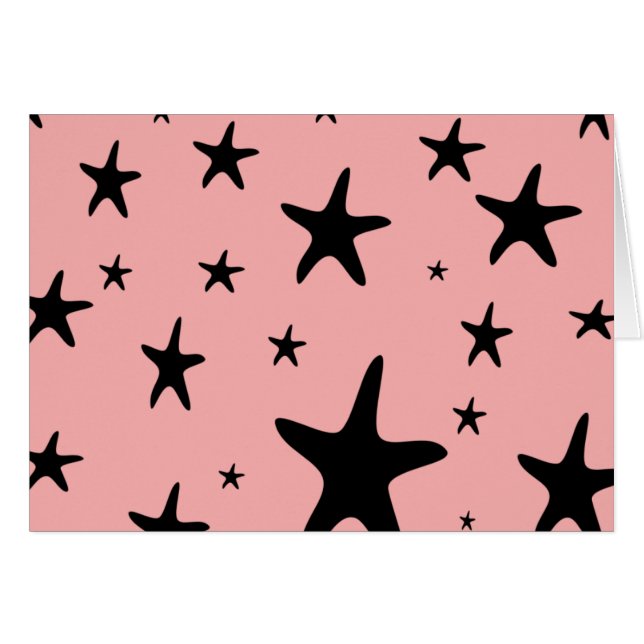 Carte vierge d'étoiles de mer roses (Devant horizontal)