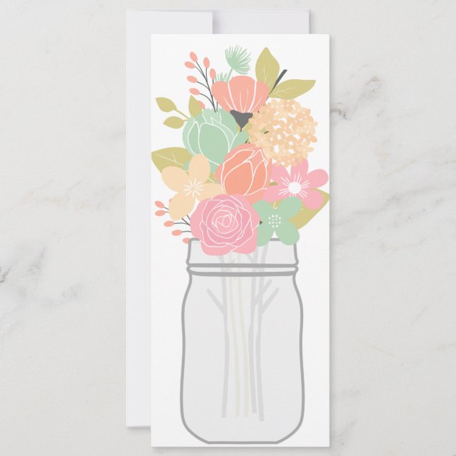 Carte vierge d'invitation du bouquet floral 1 de (Devant)