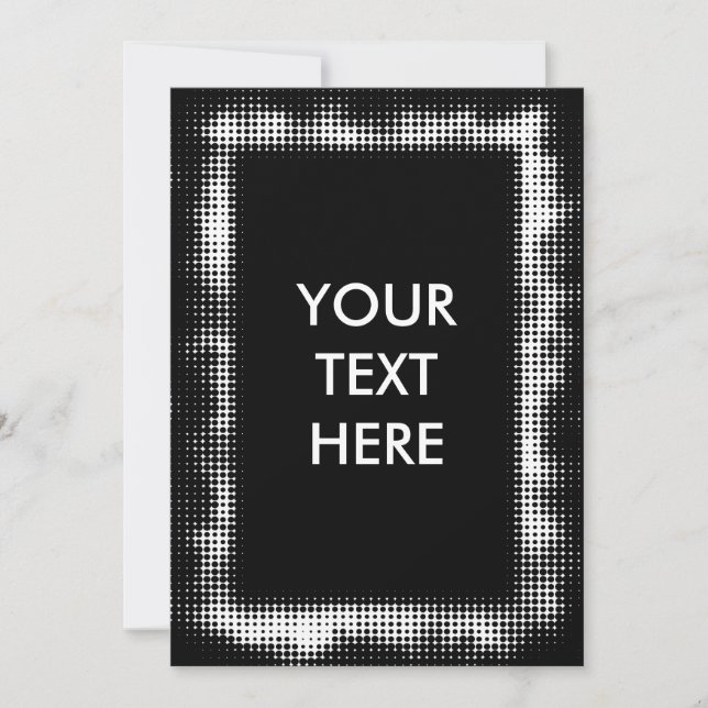Carte vierge élégante en demi-teinte grunge noir e (Devant)