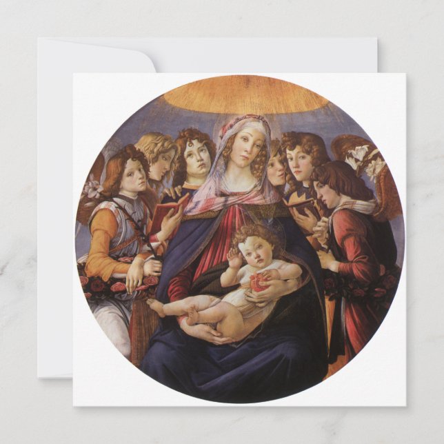 Carte Vierge et enfant aux anges par Sandro Botticelli (Devant)