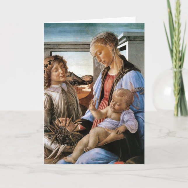 Carte Vierge et enfant avec ange - Botticelli - c1470 (Devant)