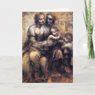 Carte Vierge et enfant avec le croquis de St Anne