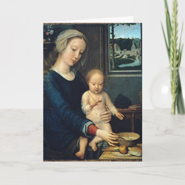 Carte Vierge et enfant avec soupe au lait - Gerard David (Devant)