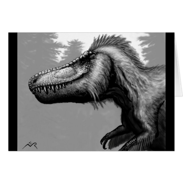 Carte vierge faite varier le pas de tyrannosaure (Devant Horizontal)