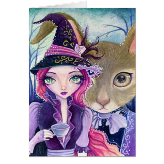 Carte vierge folle de partie de thé