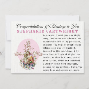 Carte Vierge Marie Bébé Prière de mémoire catholique de 