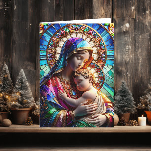 Carte Vierge Marie et bébé Jésus   Noël religieux