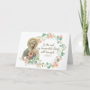 Carte Vierge Marie Fatima Catholique Religieux Floral