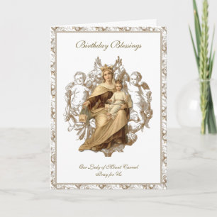 Carte Vierge Marie Jésus Anges Mont Carmel Religieux