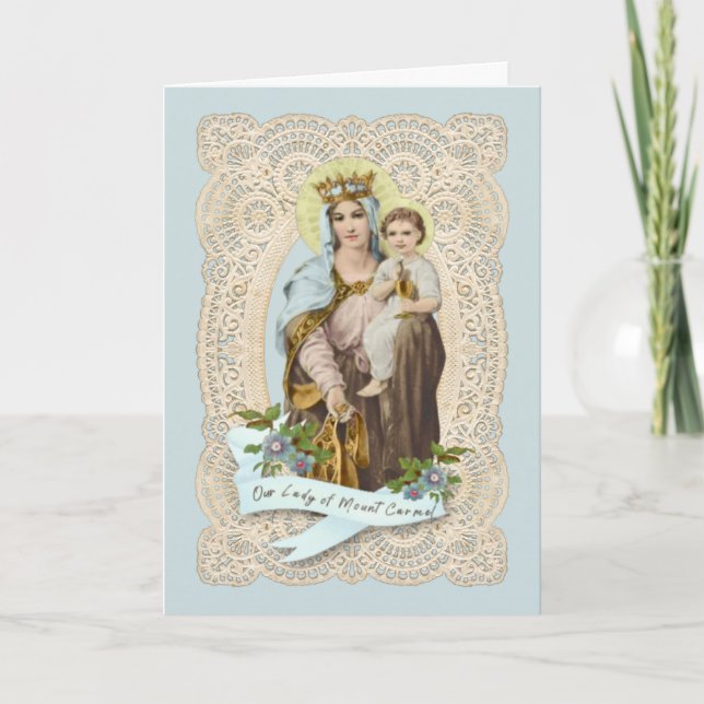 Carte Vierge Marie Jésus Mont Religieux Carmel (Devant)
