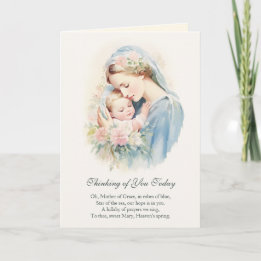 Carte Vierge Marie Jésus Pensée pour Vous Prière