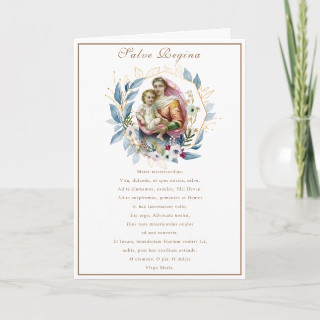 Carte Vierge Marie Jésus Prière catholique Religieuse (Devant)