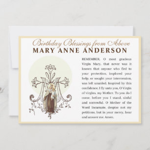 Carte Vierge Marie Mt. Carmel Prière commémorative catho