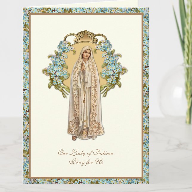 Carte Vierge Marie Notre-Dame de Fatima Religieuse Flora (Créateur téléchargé)