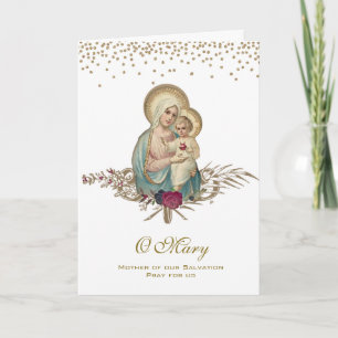 Carte Vierge Marie Religieuse Fête des Mères Catholique