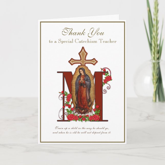 Carte Vierge Marie Religieuse Guadalupe Catholique (Devant)