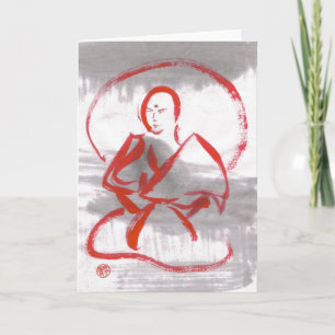 Carte vierge méditante de moine de Shaolin