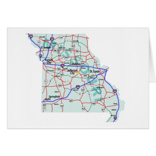 Carte vierge Missouri (Devant horizontal)