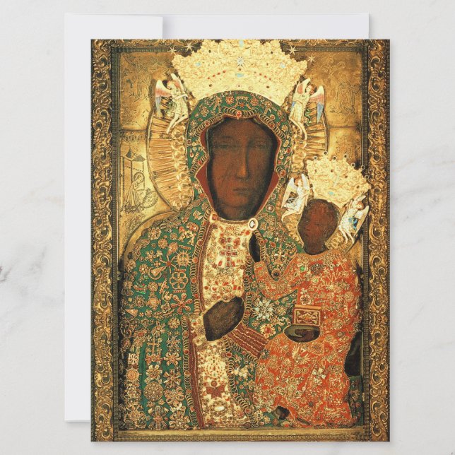 Carte Vierge Noire et Enfant Notre Dame Belle Noël (Devant)