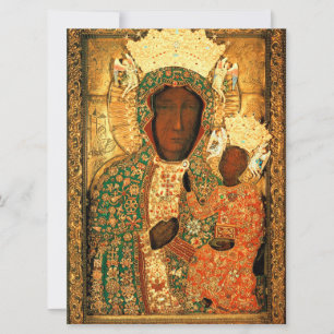 Carte Vierge Noire et Enfant Notre Dame Belle Noël