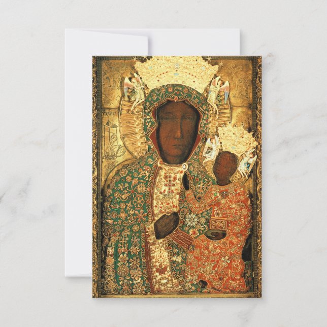 Carte Vierge noire et enfant Notre-Dame de Czestochowa (Devant)