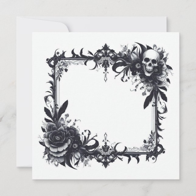 Carte Vierge Personnalisée - Modèle Noir et Blanc (Devant)
