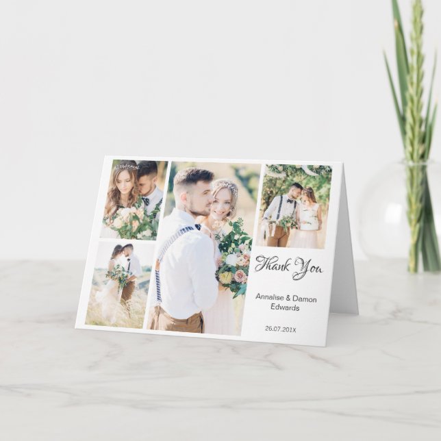 Carte Vierge quatre Mariage photo plié grâce à votre car (Devant)