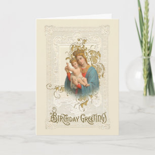 Carte Vierge religieuse Marie Jésus Catholique Jour