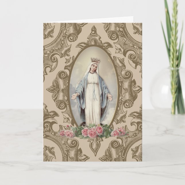 Carte Vierge religieuse Marie Notre-Dame de la grâce cat (Devant)