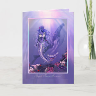 Carte vierge Sirène Océan Violet