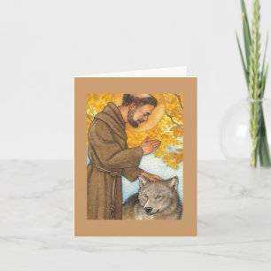carte vierge St Francis de note et loup