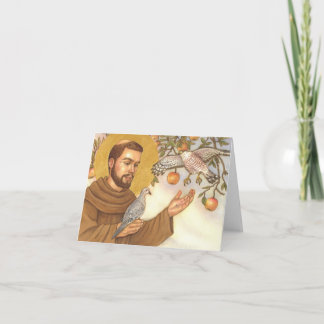 carte vierge St Francis de note et oiseaux