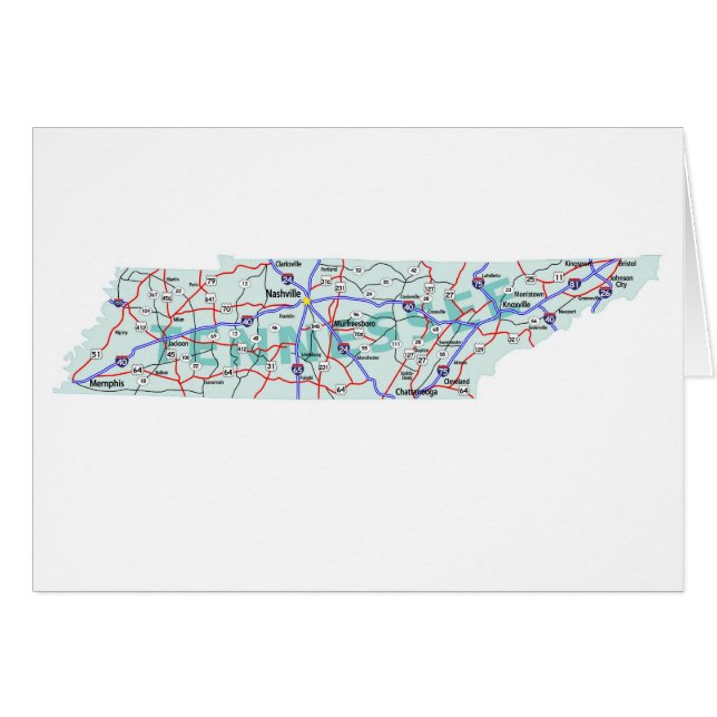Carte vierge Tennessee (Devant horizontal)