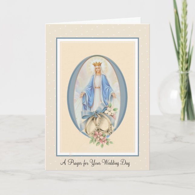 Carte Vierge traditionnelle catholique Mariage Marie (Devant)
