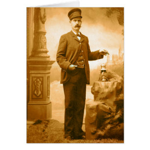 Carte vierge vintage de conducteur de train