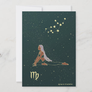 Carte Vierge Yoga Fille Anniversaire