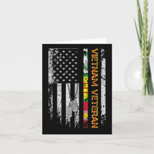 Carte Vietnam Vétérinaire Vintage Drapeau Patriotique