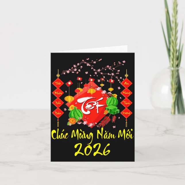 Carte Vietnamese Lunar New Year 2026 Tet Viet Chuc Mung  (Devant)