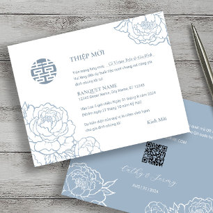 Carte Vietnamien Peony Song Hy Mariage Thiêp Mhonorable 
