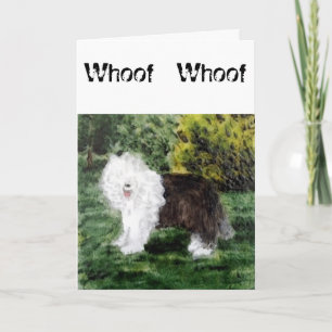 Carte Vieux anglais Sheepdog Art