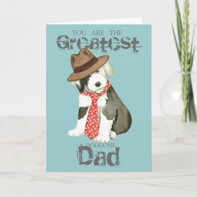 Carte Vieux anglais Sheepdog Papa (Devant)
