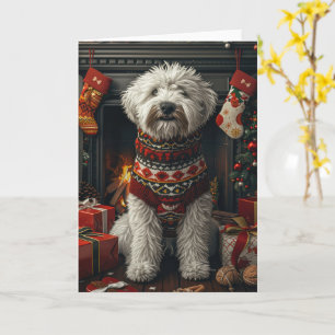 Carte Vieux Cheepdog Anglais Avec Cheminée Cadeau De Noë