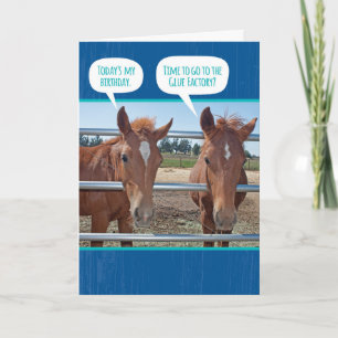 Carte Vieux Chevaux amusants - Temps pour l'usine de col