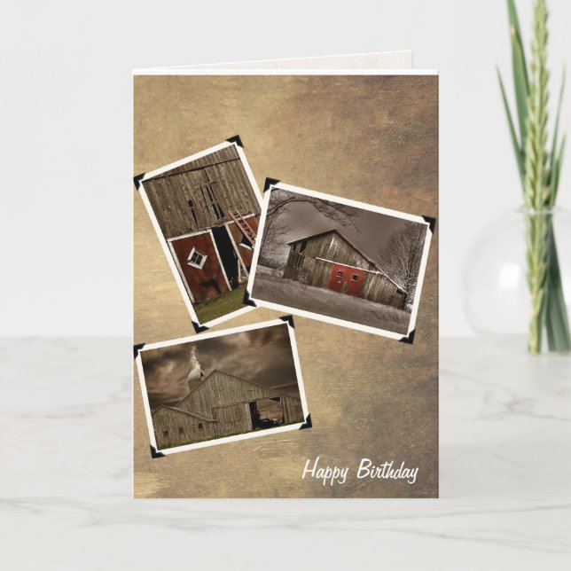 Carte Vieux clichés de grange sur texture (Devant)
