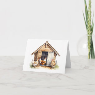 Carte Vieux côtelettes de poulet avec poulets BLANC