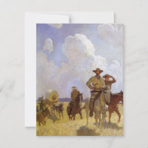Carte Vieux Cowboys, Le Costume Parkman par NC Wyeth
