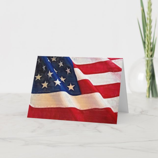 Carte Vieux drapeau américain glorieux (Devant)